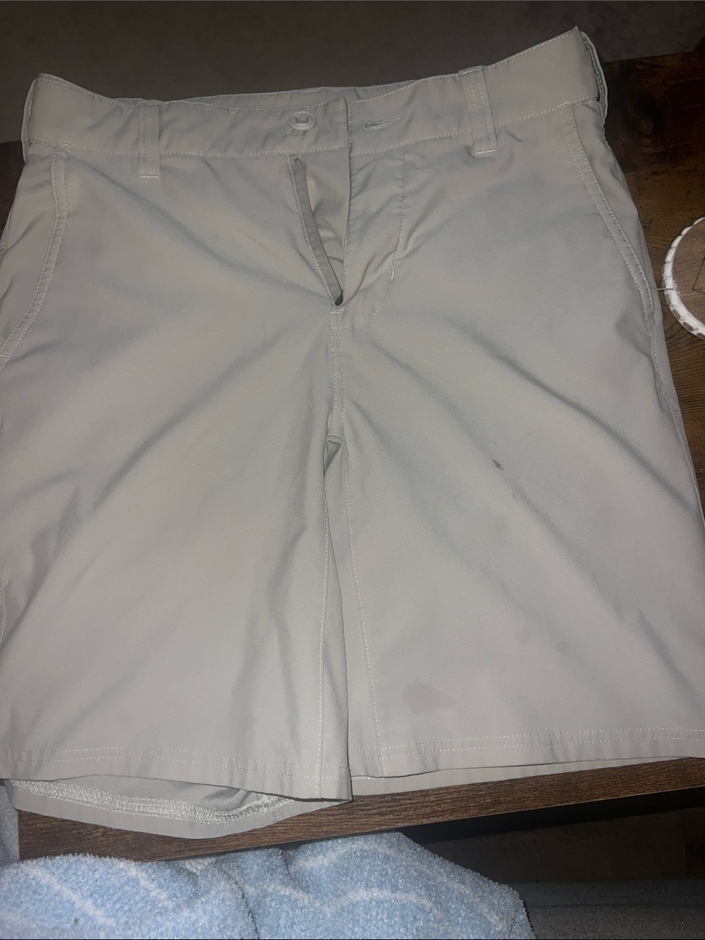 Huk Light Beige Men's Flat Front Performance Shorts